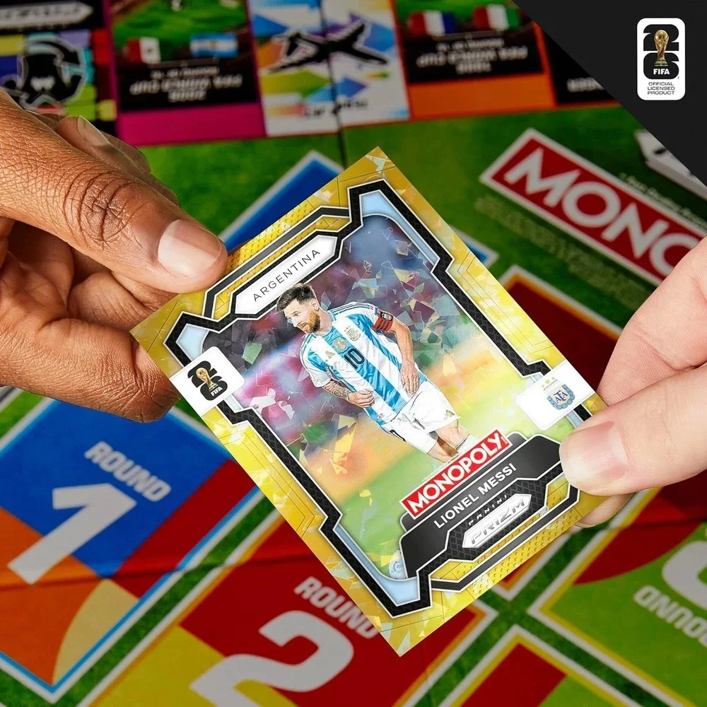 2026 Monopoly Panini Prizm FIFA World Cup Soccer Board Game 2 Sealed Packs Cards